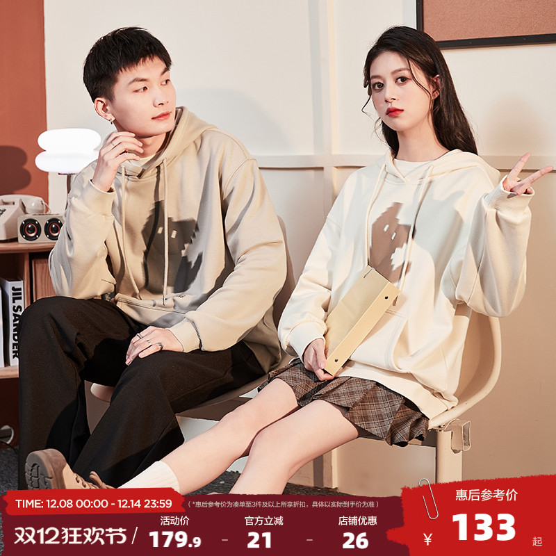 唐狮2025春秋季新款情侣装情侣卫衣女男生宽松连帽加绒外套上衣潮