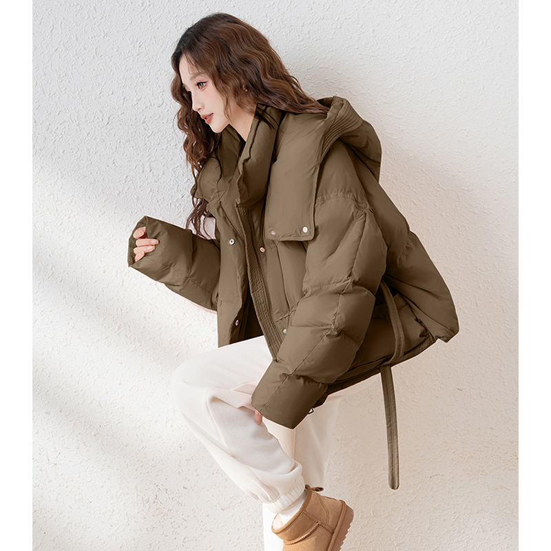 唐狮甜美粉色女士羽绒服