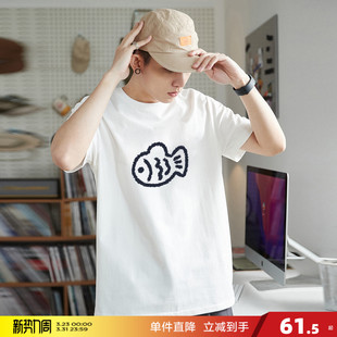 宽松打底衫 唐狮新款 t恤纯棉男衣服半袖 短袖 上衣纯色潮牌 夏季