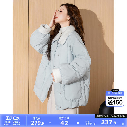 唐狮冬季新款棉衣女外套短款小棉袄奶fufu小个子仿羊羔绒棉服