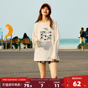 打底上衣G T恤音符少女休闲百搭日常时尚 唐狮2025夏秋新款 女长袖