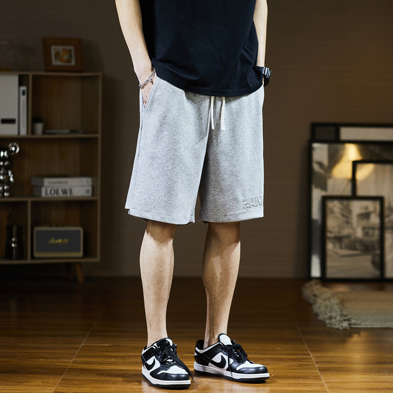 唐狮2024夏季新款休闲短裤男宽松直筒五分裤显瘦青少年运动卫裤潮