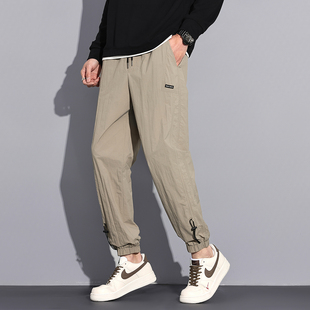 唐狮男士休闲裤2026夏季新款潮流束脚裤子宽松显瘦薄款直筒运动裤