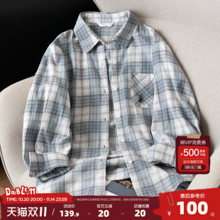 衬衫 复古宽松百搭开衫 女新款 格子时尚 上衣超好看 长袖 唐狮2025秋季