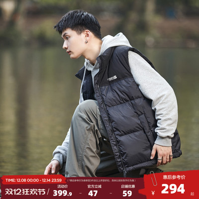 唐狮2025秋冬季男短款立领羽绒服黑色时尚外穿羽绒背心简约设计