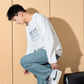 T恤男字母印花宽松圆领上衣潮酷内搭打底衫 唐狮春秋新款 长袖