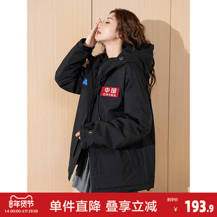 唐狮秋冬新款棉衣女连帽加厚设计感上衣潮流时尚韩系穿搭yc