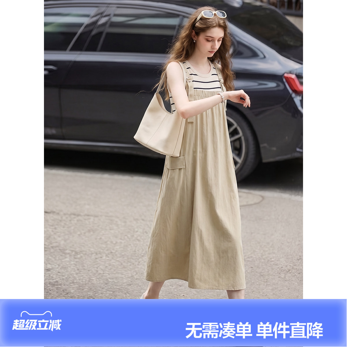 唐狮2026新款夏季连衣裙女背带裙子春休闲长裙韩版高级感宽松时尚