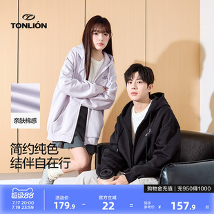 唐狮春秋情侣外套男士情侣装卡通刺绣设计感卫衣开衫外套黑色休闲