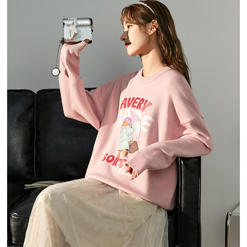 帕丁顿毛衣唐狮宽松圆领