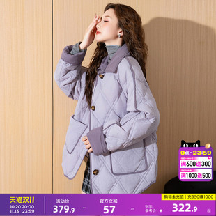 【防水】唐狮初冬新款90绒轻薄羽绒服女爆款防水菱形格外套