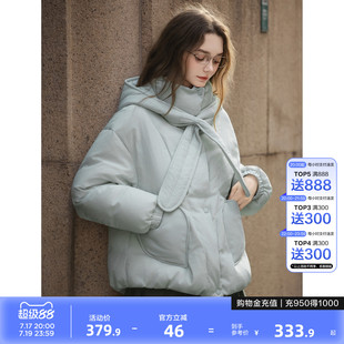 唐狮2026冬季短款羽绒服女连帽紫色小个子穿搭宽松休闲风爱心少女