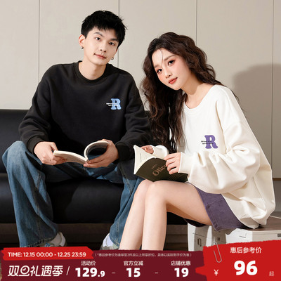 唐狮2025新款情侣套装男女圆领百搭可爱上衣打底卫衣宽松卫裤潮