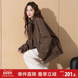 唐狮2026冬季女立领夹克棉衣外套帅气简约休闲宽松百搭夹棉