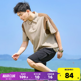 拼接撞色翻领上衣青少年运动T恤潮 唐狮2025夏季 新款 男短袖 Polo衫