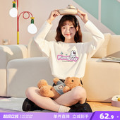 设计感宽松甜美上衣女pc 内搭打底衫 唐狮长袖 T恤女圆领春新款