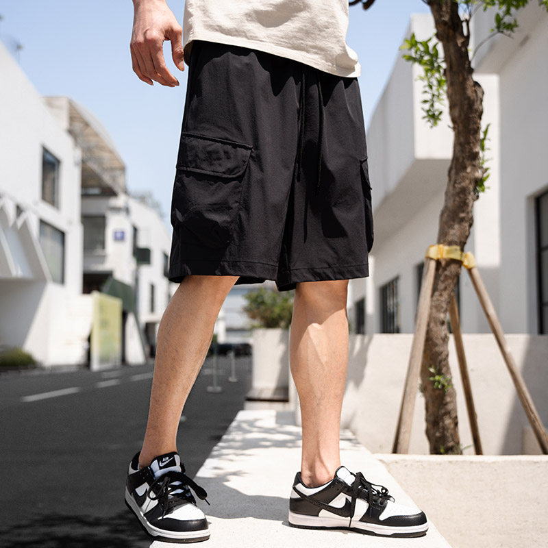 Radiohead休闲短裤男工装梭织黑色...