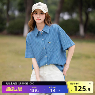 唐狮夏季女短袖衬衫薄款夏日ootd穿搭气质韩系ins风宽松上衣