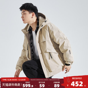 连帽加厚保暖派克服冲锋青少年外套 男羽绒服工装 唐狮2025冬季 新款