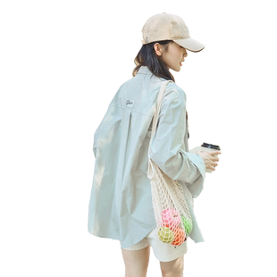 yoe薄荷曼波长袖衬衫女浅绿色纯棉休闲衬衣宽松休闲外套上衣女装