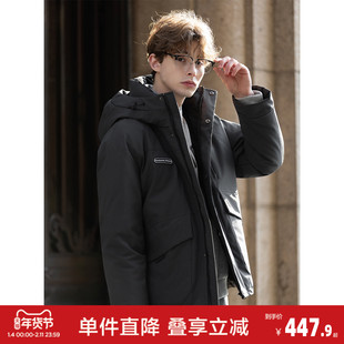 唐狮2026冬季短款工装羽绒服男小众设计感时尚灰色简约风羽绒外套