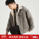 唐狮外套男冬季 外套 外套保暖休闲夹克时尚 新款 灯芯绒仿羊羔毛短款