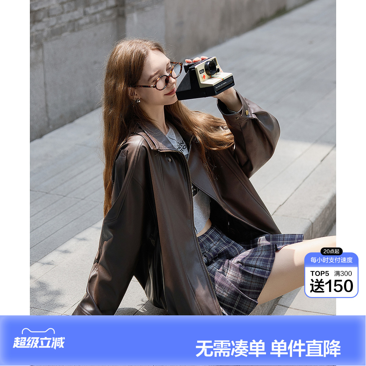 唐狮春秋季新款外套女重工复古中性机车皮衣外套PU夹克上衣流行图片