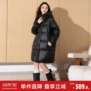 唐狮2026冬季新款中长款亮面高端加厚时尚百搭减龄通勤羽绒服外套