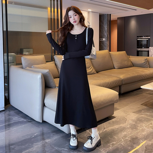 唐狮官方正品女2026新款旗舰女装店商场同款长袖连衣裙针织毛衣裙