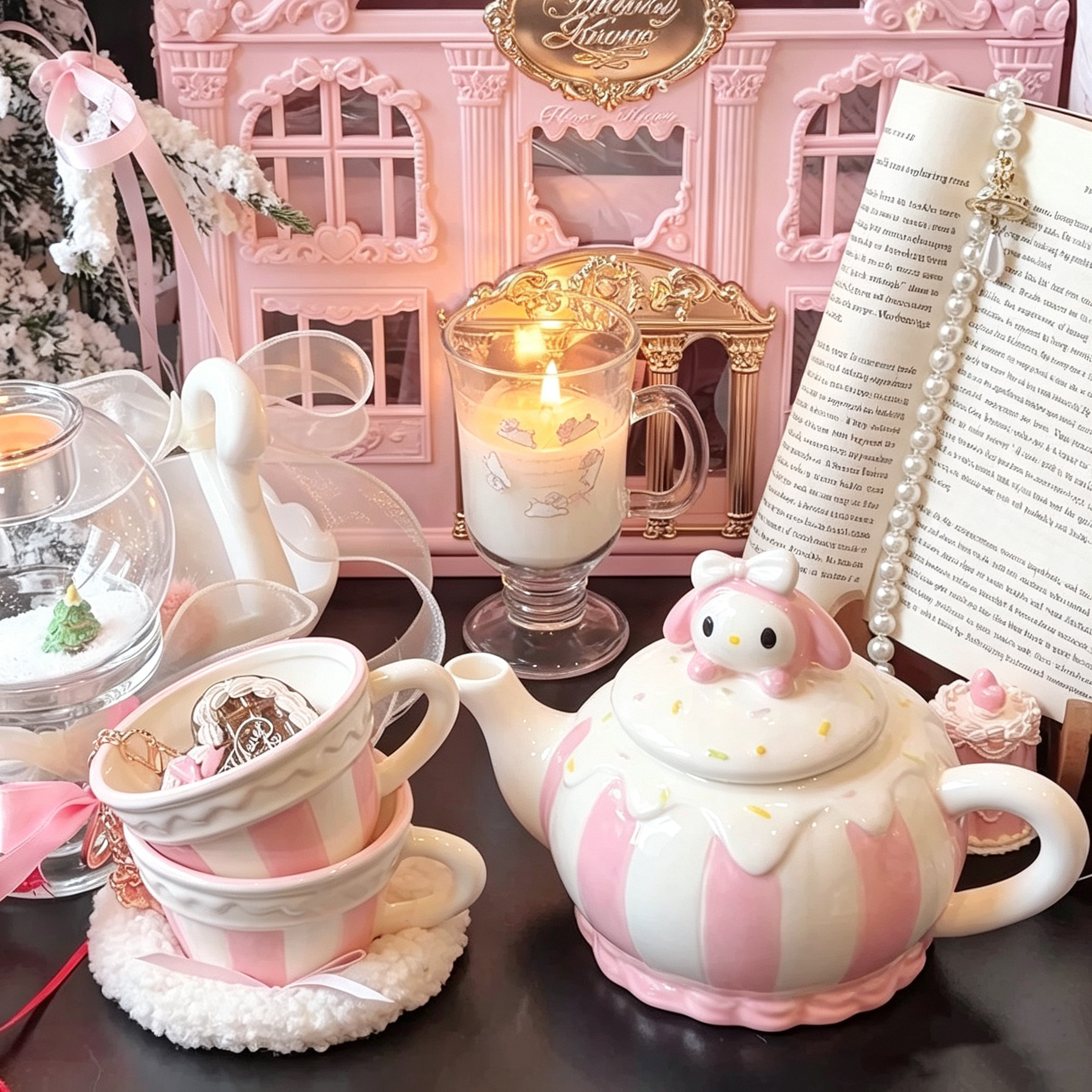 可爱HelloKitty水具套装家用高颜值水杯茶杯咖啡杯牛奶杯水壶套装