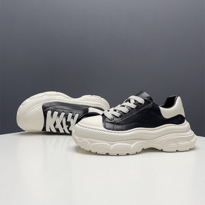 高端男鞋潮款小白鞋休闲鞋真皮男士板鞋2025新款头层牛皮厚底鞋