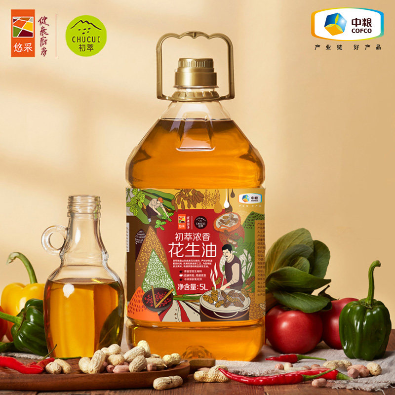 中粮初萃物理传统压榨一级地道浓香花生油5L食用油家用当季新油,粮油调味/速食/干货/烘焙,花生油,淘宝优惠券,粉丝福利购,淘宝优惠卷