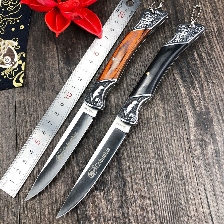 复古开刃水果折刀锋利高硬度露营军刀便携随身荒野救援老式折叠刀