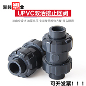 UPVC双活接止回阀单向止逆阀鱼缸双由令球式 逆止阀化工业级耐酸碱