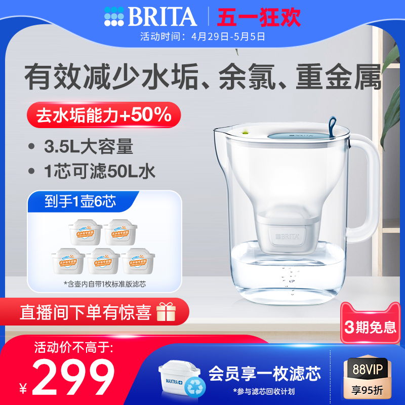 BRITA碧然德滤水壶净水器设计师系列+专家版滤芯5枚到手1壶6芯 厨房电器 净水器 原图主图