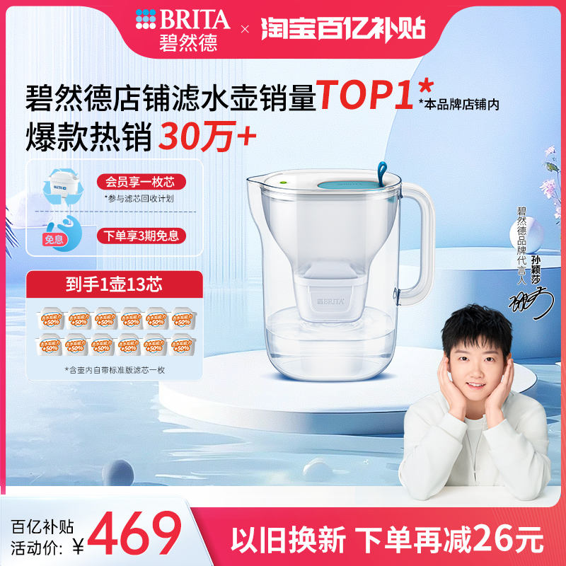 【孙颖莎推荐】BRITA碧然德家用过滤水壶净水器净水壶设计师套组