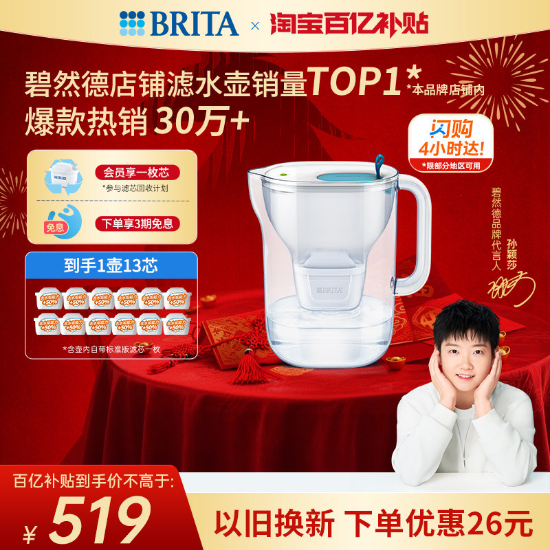 【孙颖莎推荐】BRITA碧然德家用过滤水壶净水器净水壶设计师套组