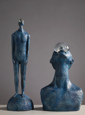 简约树脂人物雕塑摆件玄关w电视柜轻奢酒柜装饰品摆件客厅摆设