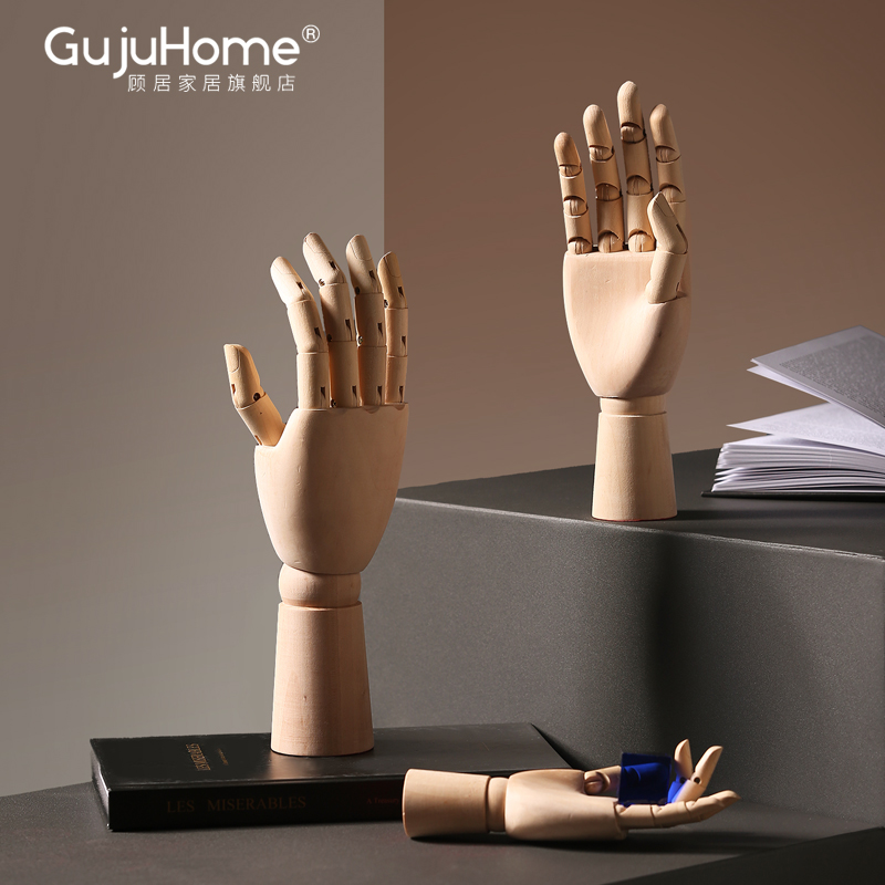 摆设北欧风木偶客厅玄关书房模型