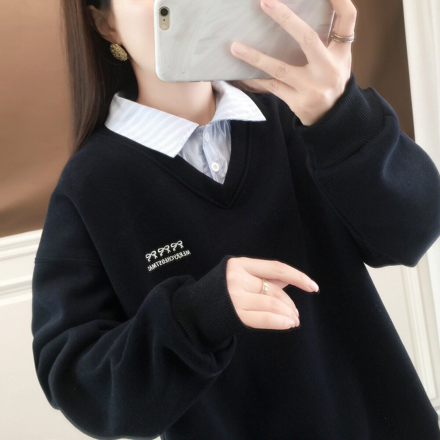 春季2026新款假两件女士