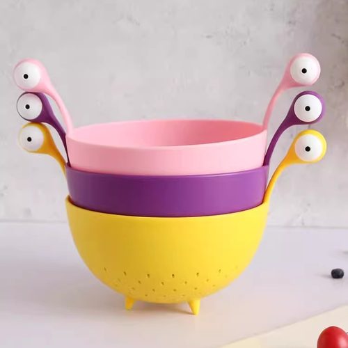 北欧风格卡通小怪兽果篮可爱怪物洗菜盆沥水篮家用客厅水果盘网红