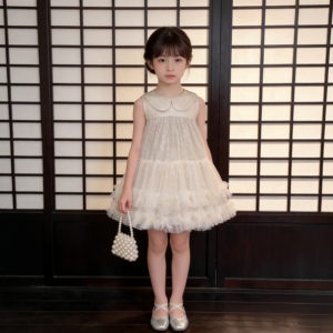 女童连衣裙2026夏季薄款透气蓬蓬裙甜美小女孩网纱公主裙摄影裙