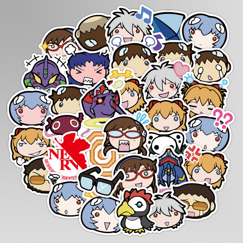 40张新世纪福音战士手帐相册装饰动漫贴纸手机充电电脑ipad小贴画