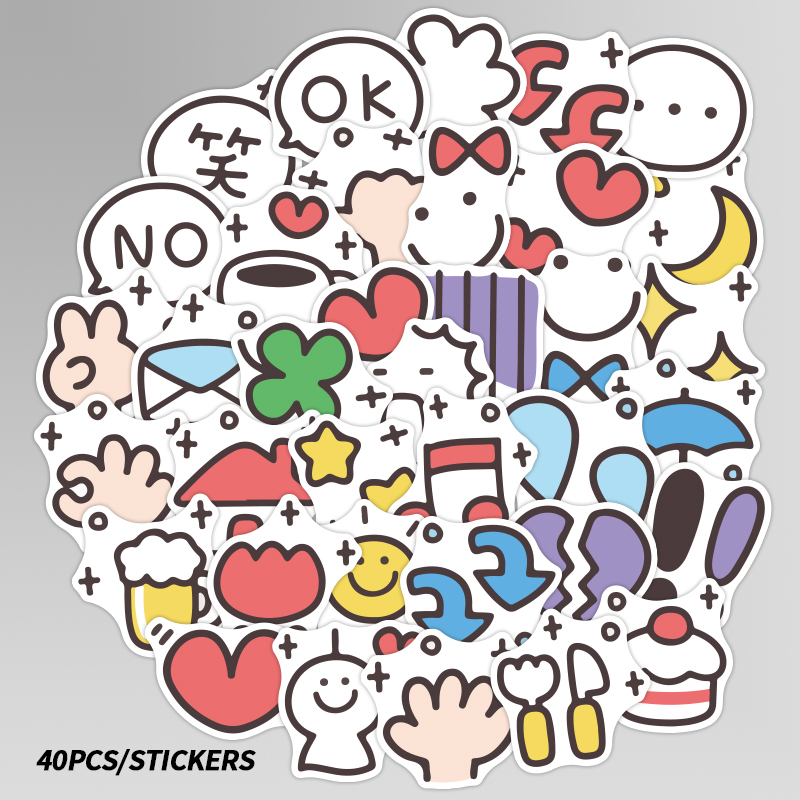 简单表情贴纸ins风手账本日记本贴画可爱手机壳茶水杯公交卡装饰