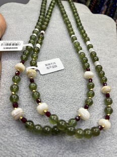 定制版天然石绿磷灰石带猫眼拉丝项链高货小众设计感女款锁骨链