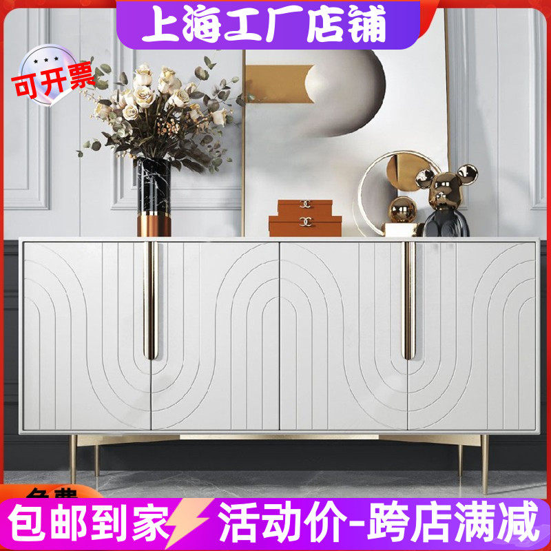 北欧轻奢鞋柜钢琴烤漆餐边柜现代简约对开门玄关大容量收纳储物柜