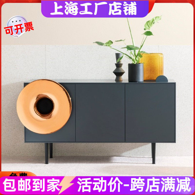 灰色钢琴烤漆餐边柜创意个性玄关柜现代简约喇叭茶水柜储物柜定制
