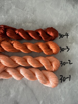 无捻免劈蚕丝线缠花绒花非遗diy专用线20号砖红色