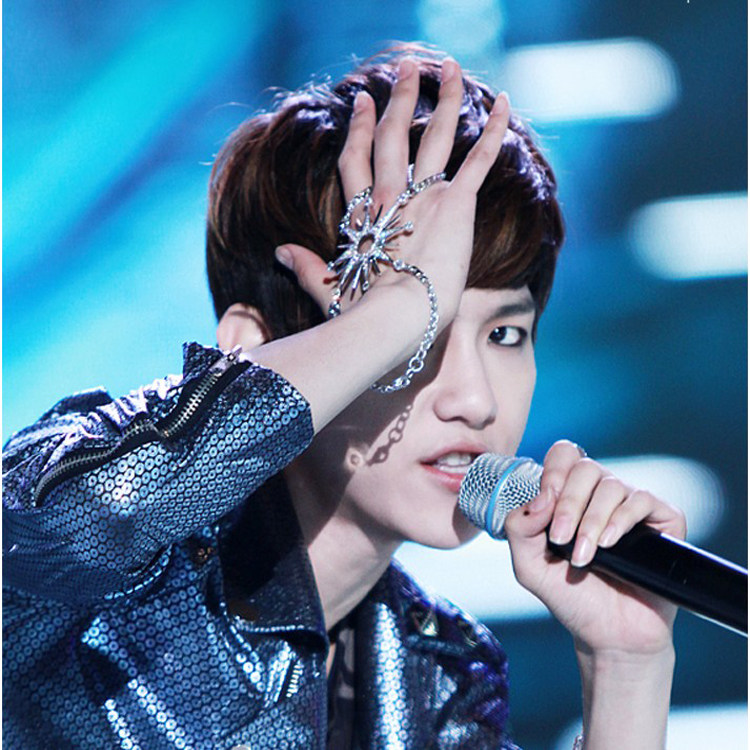 40包邮 exo-k mini专辑mama 卞白贤个人标志logo镶钻 太阳手链