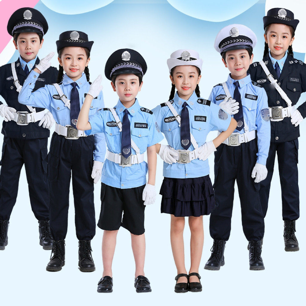 六一演出服儿童警官衣服男童警察套装女童小交警制服角色扮演服装